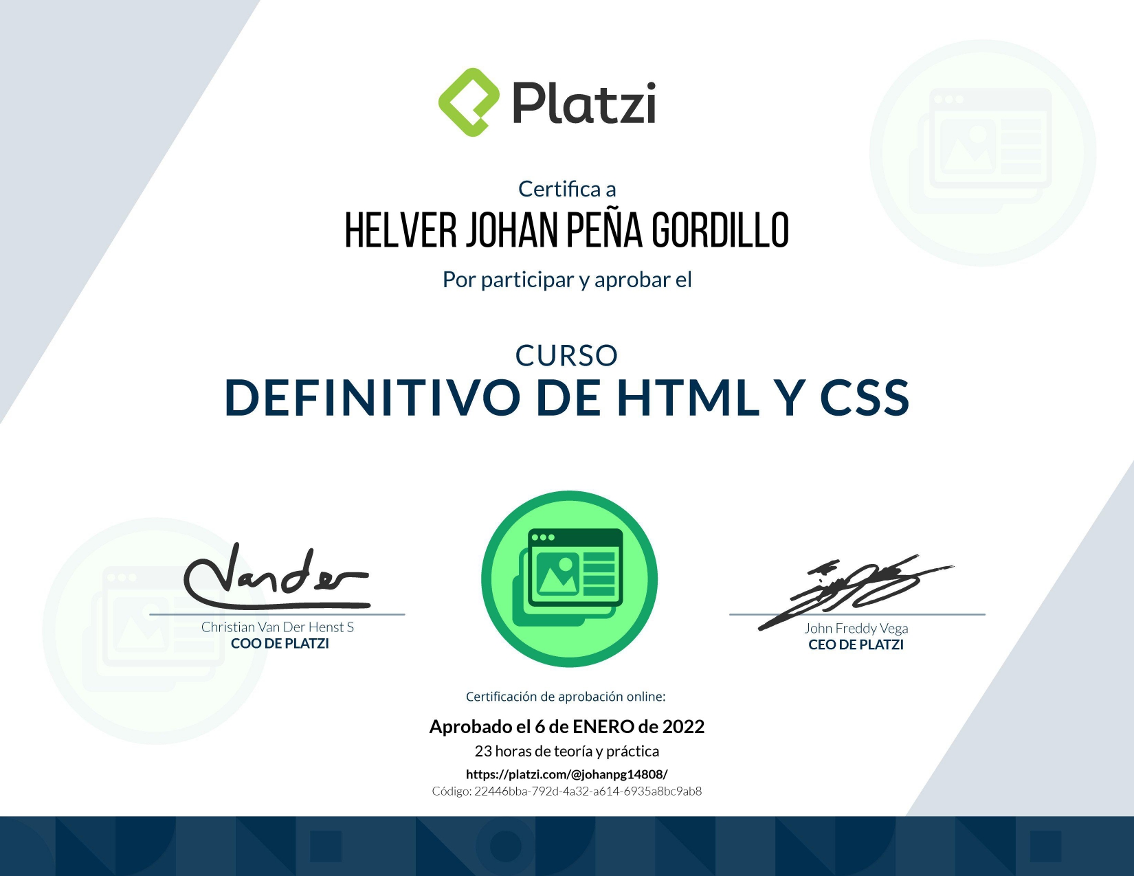 Imagen Certificado HTML